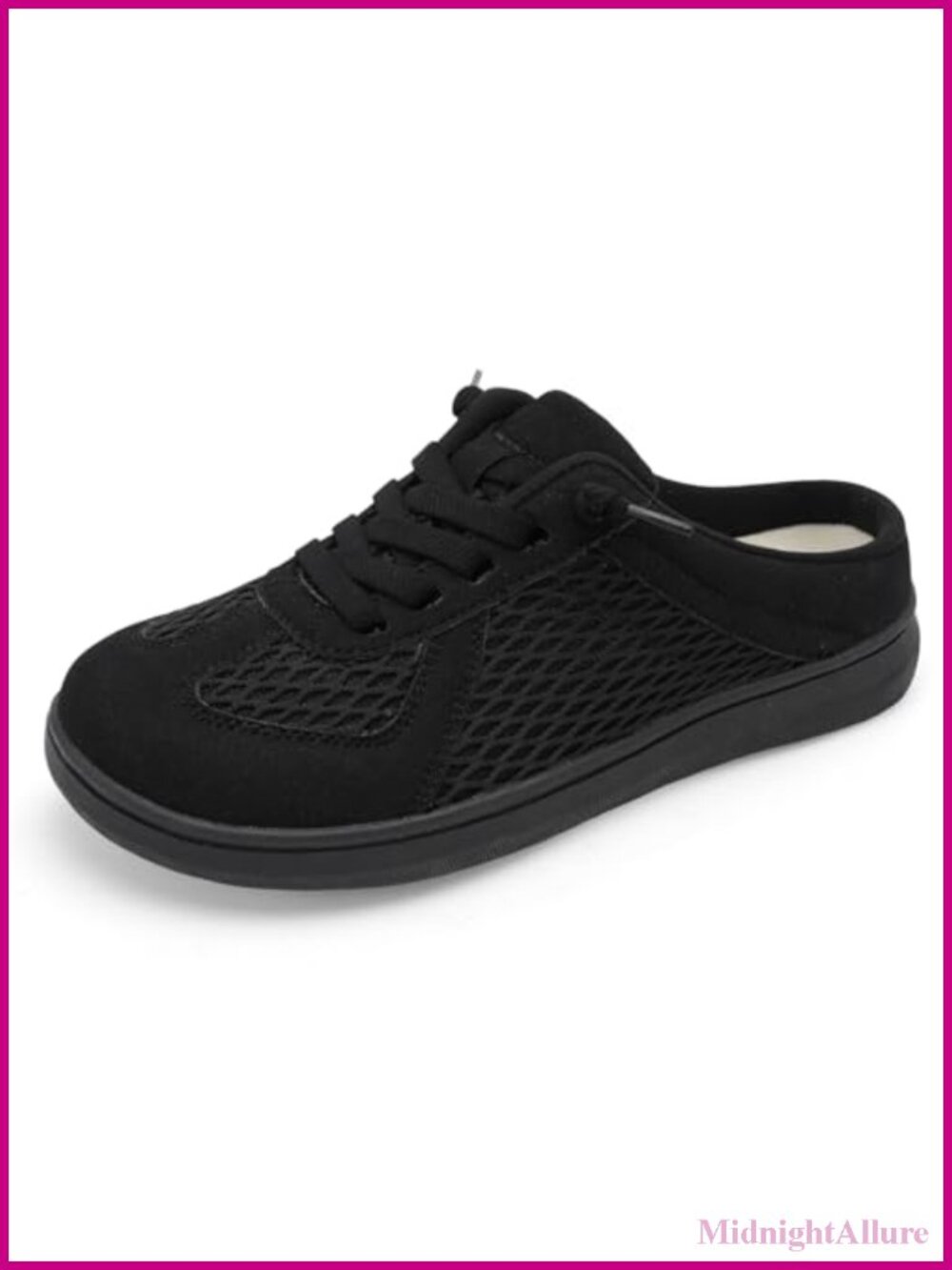 Womens Wide Slip-on Mule Shoes Breathable Walking Shoes Comfortable Backless
